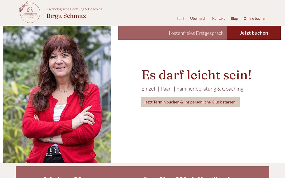 Website-Screenshot: Birgit Schmitz, Psychologische Beratung Overath
